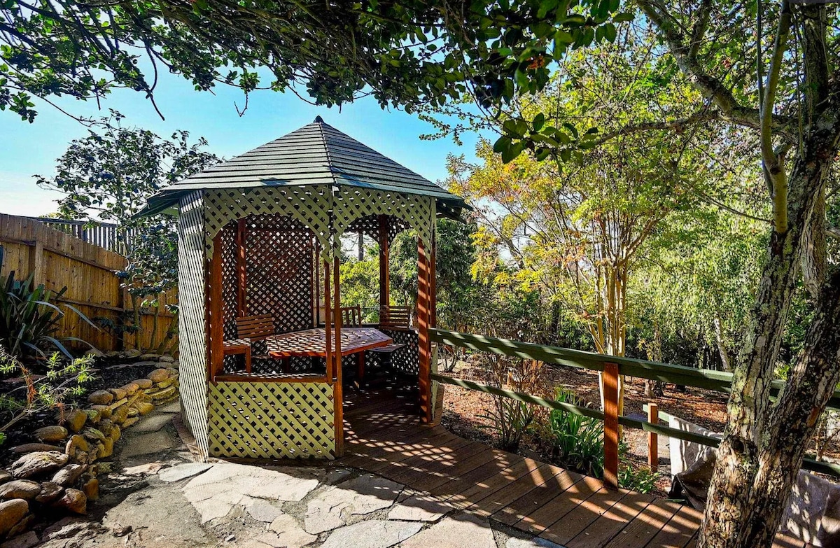 Shared garden gazebo at the Berkeley Hills property